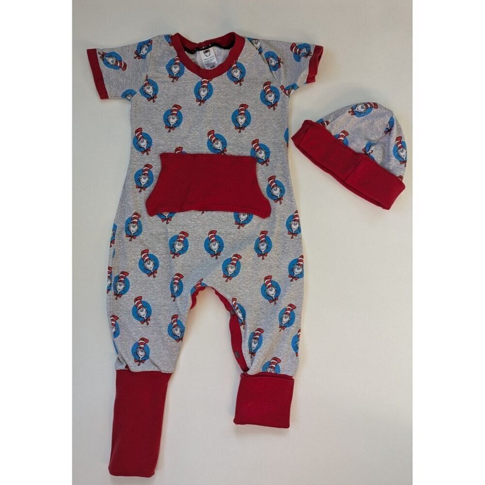 Dr. Seuss 'Grow With Me' Romper And Matching Hat 3T Handmade Unisex